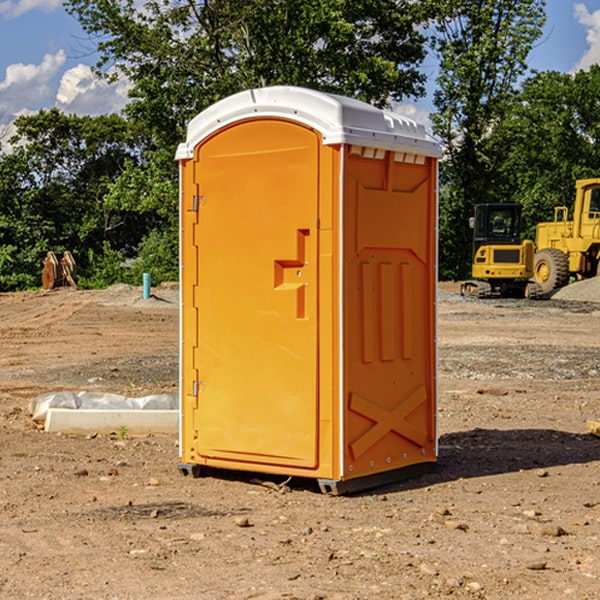 how often are the portable restrooms cleaned and serviced during a rental period in Albert Michigan